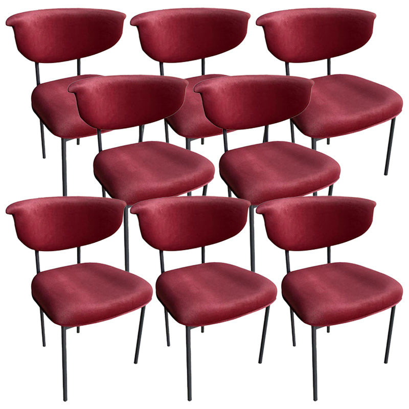 Fabric Open Back Dining Chairs Contemporary Armless Side Chair