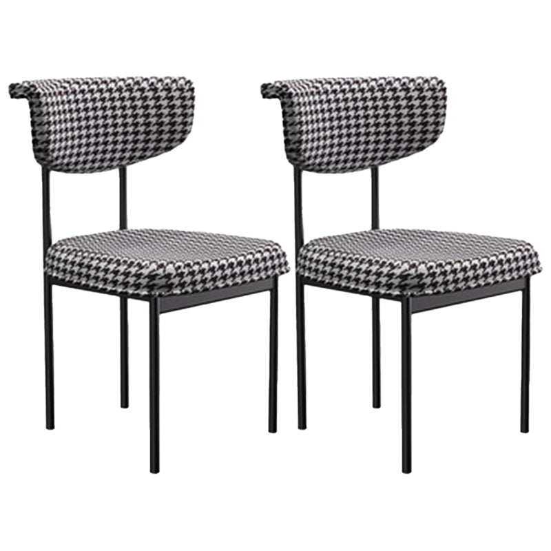 Fabric Open Back Dining Chairs Contemporary Armless Side Chair