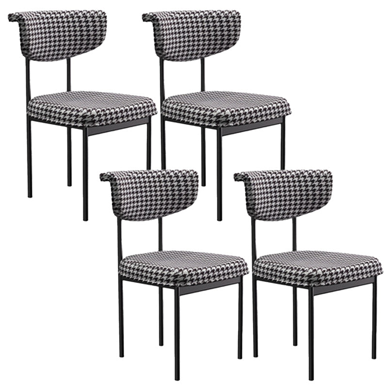 Fabric Open Back Dining Chairs Contemporary Armless Side Chair