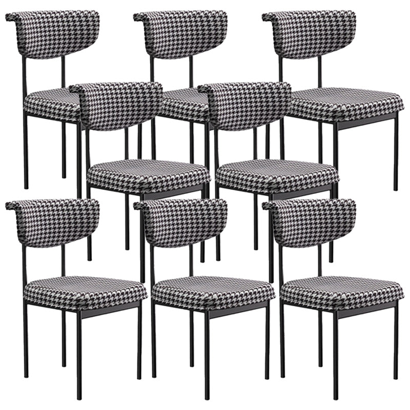 Fabric Open Back Dining Chairs Contemporary Armless Side Chair