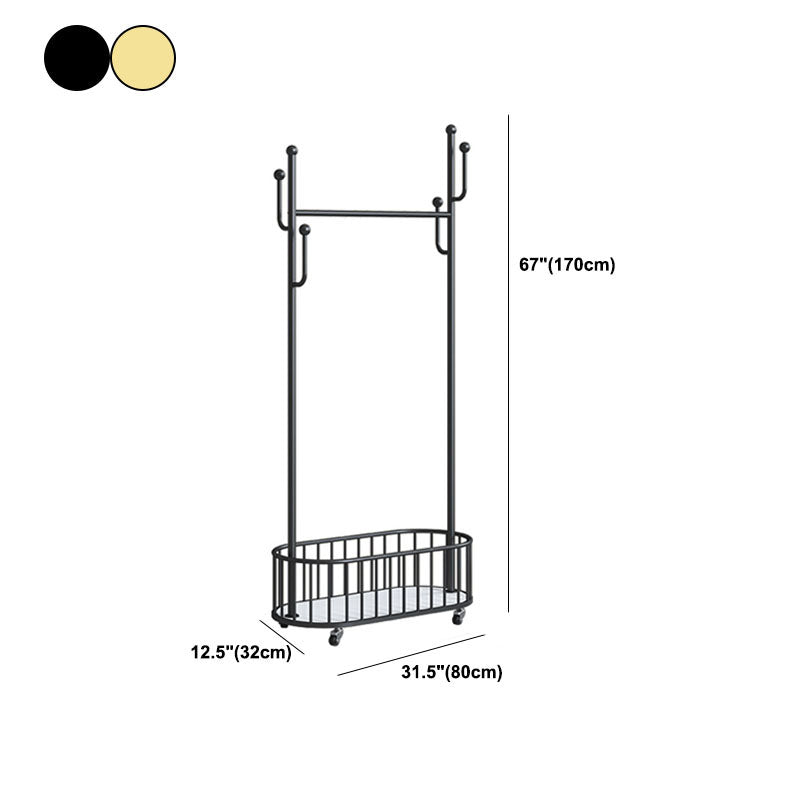 Glam Coat Rack Metal Hooks Shelving Included Free Standing Hall Stand