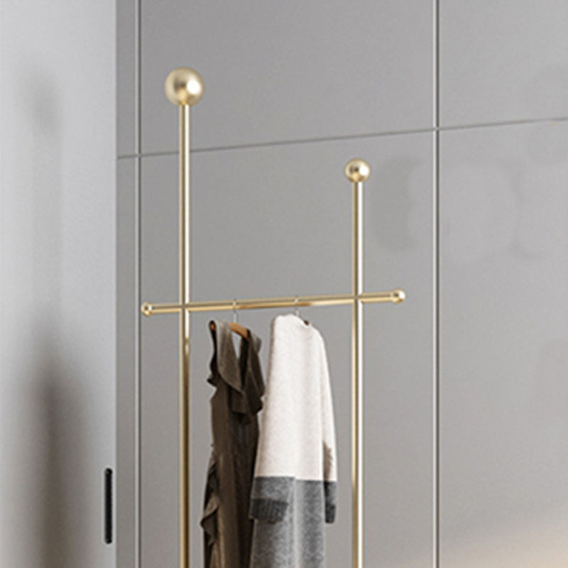 Glam Coat Hanger Metal Hooks Shelving Included Free Standing Coat Rack