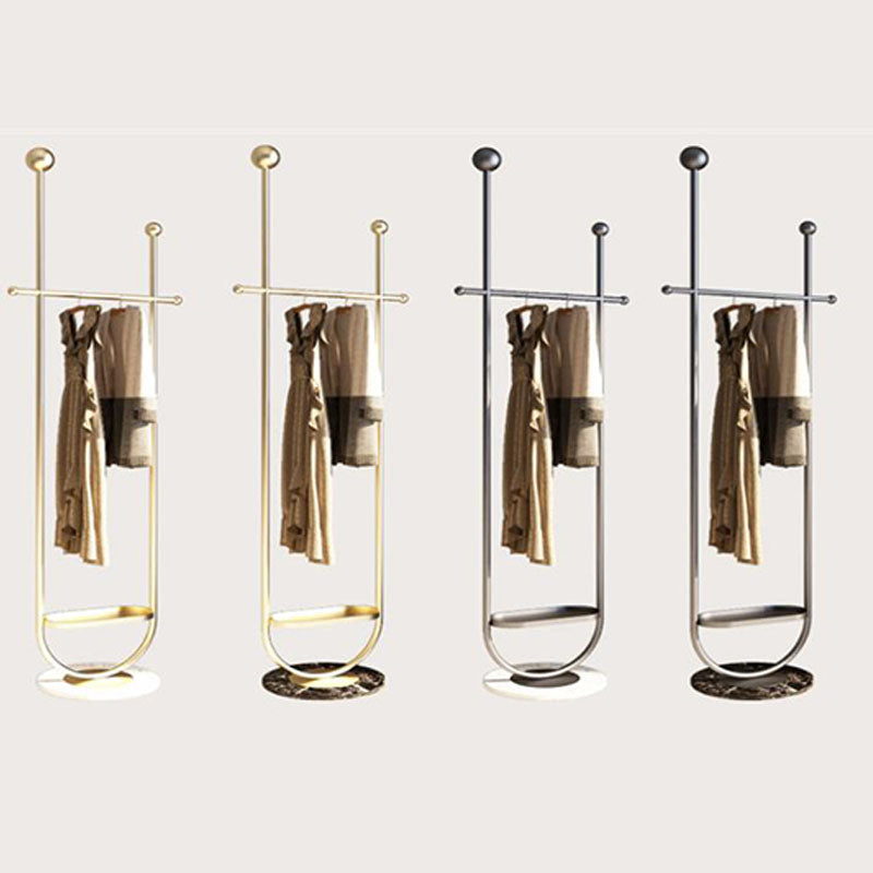 Glam Coat Hanger Metal Hooks Shelving Included Free Standing Coat Rack