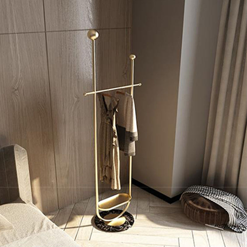 Glam Coat Hanger Metal Hooks Shelving Included Free Standing Coat Rack