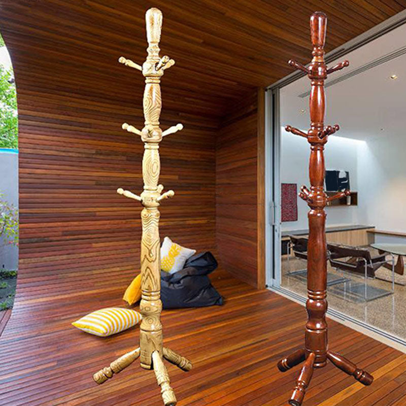 Traditional Coat Rack Free Standing Hooks Ash Hall Stand Living Room