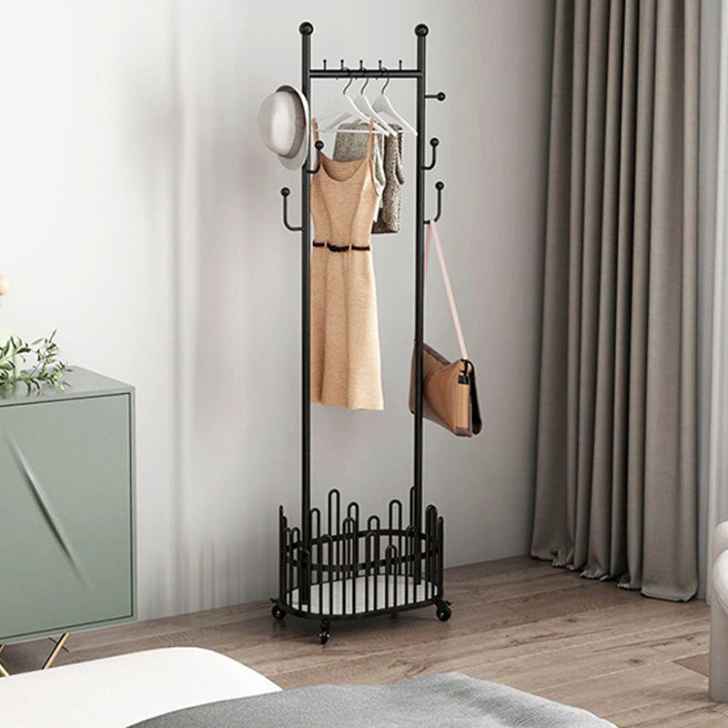 Glam Coat Rack Free Standing Coat Hook Storage Shelf Organizer Metal Hall Stand