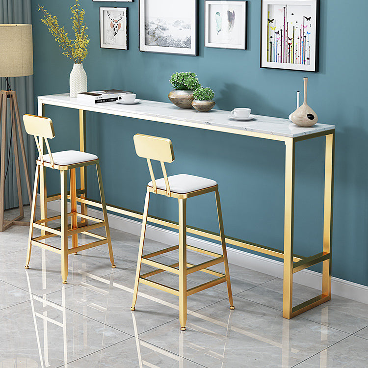 Glam Style 1/2/3 Pieces Bar Table Set Rectangle Bar Table with High Stools for Kitchen