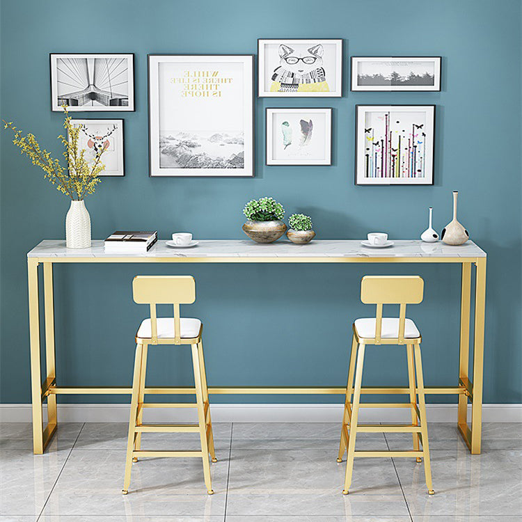 Glam Style 1/2/3 Pieces Bar Table Set Rectangle Bar Table with High Stools for Kitchen