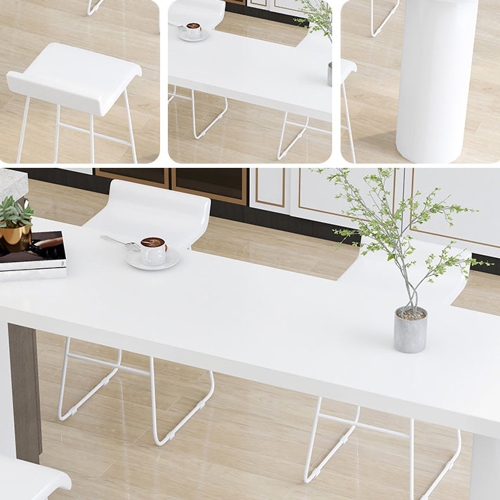 Modern 1/2/5 Pieces Bar Table Set Rectangle Bar Table with High Stools for Home