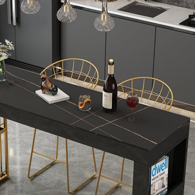 Indoor Modern Counter Height Set Stone Top Storage 1/2/3 Pieces Pub Dining Set