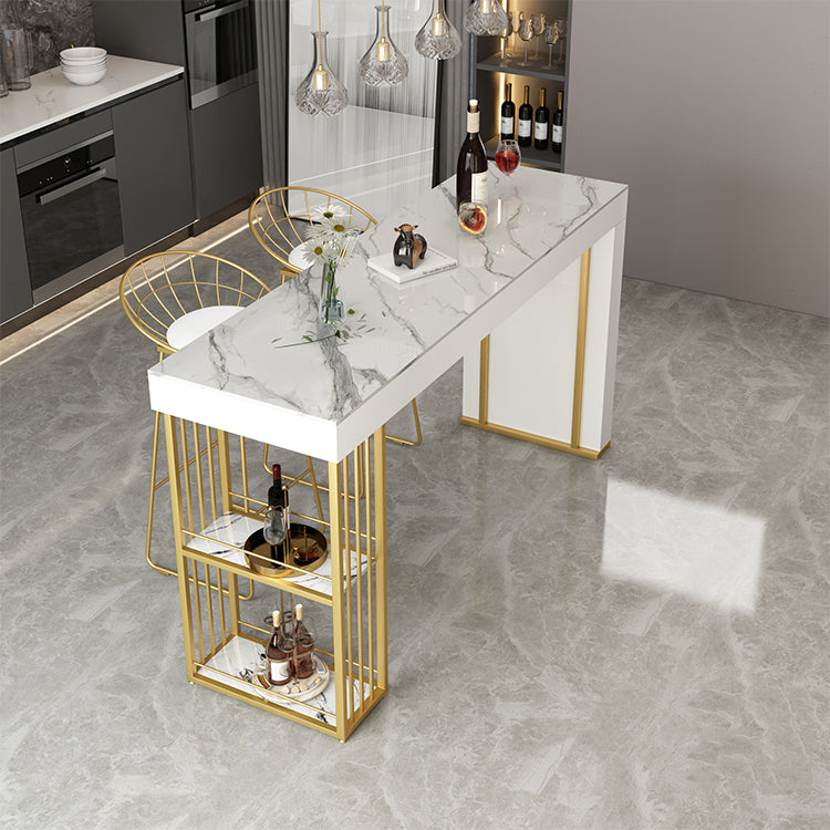 Indoor Modern Counter Height Set Stone Top Storage 1/2/3 Pieces Pub Dining Set