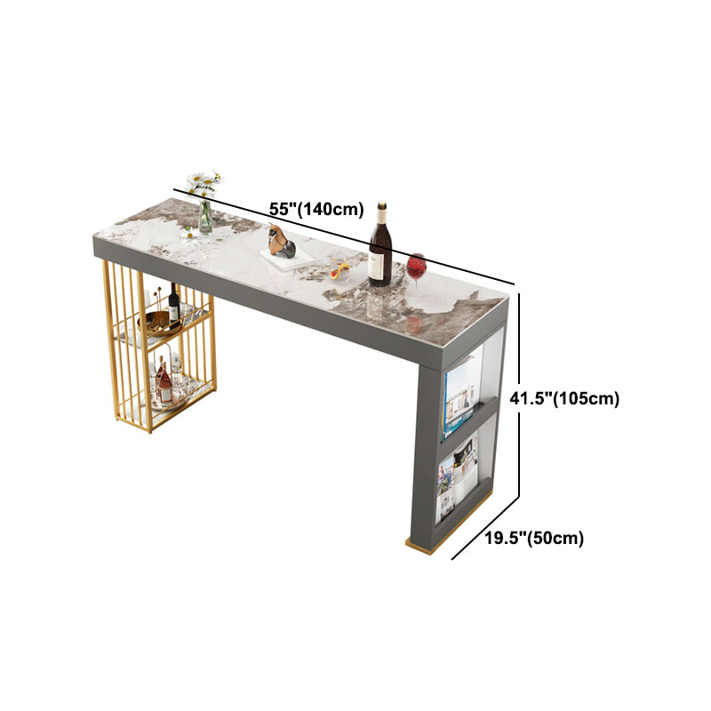 Indoor Modern Counter Height Set Stone Top Storage 1/2/3 Pieces Pub Dining Set