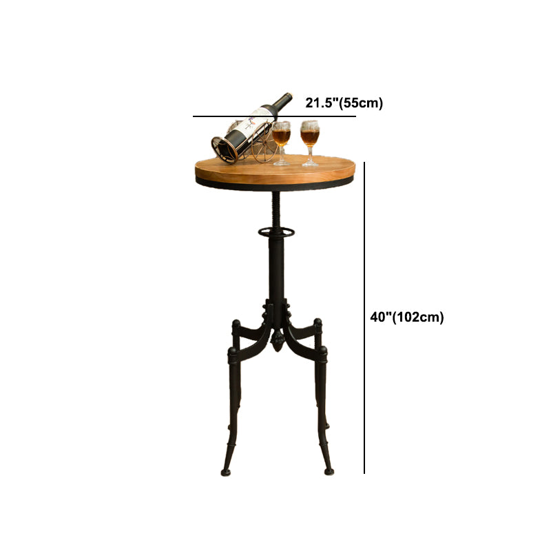 Industrial Wood Bar Table Set 1/2/3 Pieces Round Counter Set for Home Use