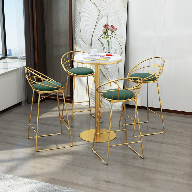 Modern Round Counter Set 1/2/5 Pieces Stone Indoor Bar Stool and Table Set