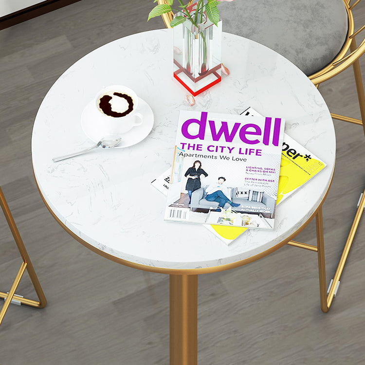 Modern Round Counter Set 1/2/5 Pieces Stone Indoor Bar Stool and Table Set