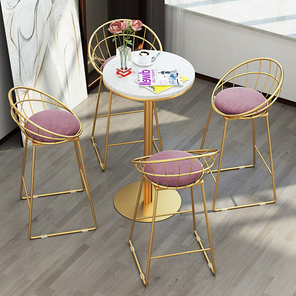 Modern Round Counter Set 1/2/5 Pieces Stone Indoor Bar Stool and Table Set