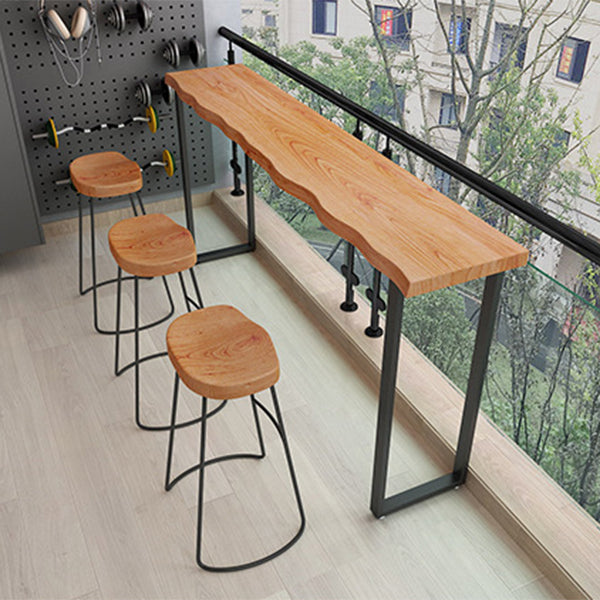 1/2/4 Pieces Industrial Rectangle Pub Table Set Wooden Counter Table with Backless Stools