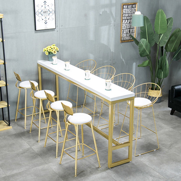 Glam 1/2/5/9 Pieces Bar Table Set Rectangle Bar Table with High Metal Stools for Home