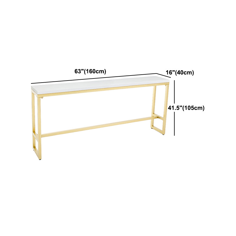 Glam 1/2/5/9 Pieces Bar Table Set Rectangle Bar Table with High Metal Stools for Home