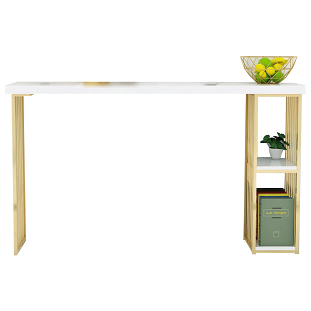 Glam 1/2/3 Pieces Bar Table Set Rectangle Bar Table with High Metal Stools for Home