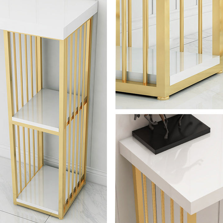 Glam 1/2/3 Pieces Bar Table Set Rectangle Bar Table with High Metal Stools for Home