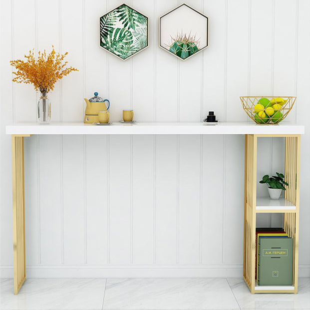 Glam 1/2/3 Pieces Bar Table Set Rectangle Bar Table with High Metal Stools for Home