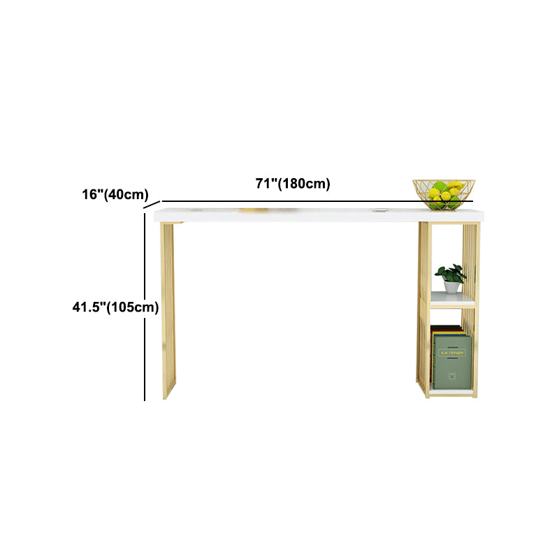 Glam 1/2/3 Pieces Bar Table Set Rectangle Bar Table with High Metal Stools for Home