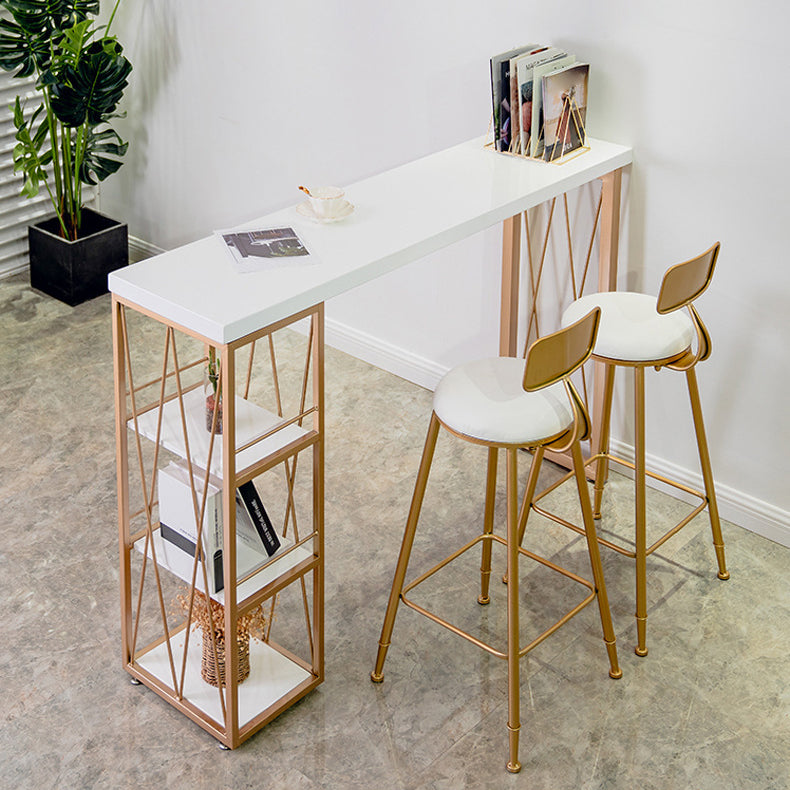 Glam Wood Bar Table Set 1/2/3 Pieces Rectangular Counter Set for Home