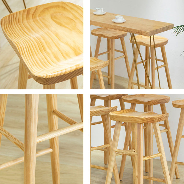 Glam Wooden Bar Table Set 1/2/7 Pieces Rectangle Bar Table with High Stools for Home