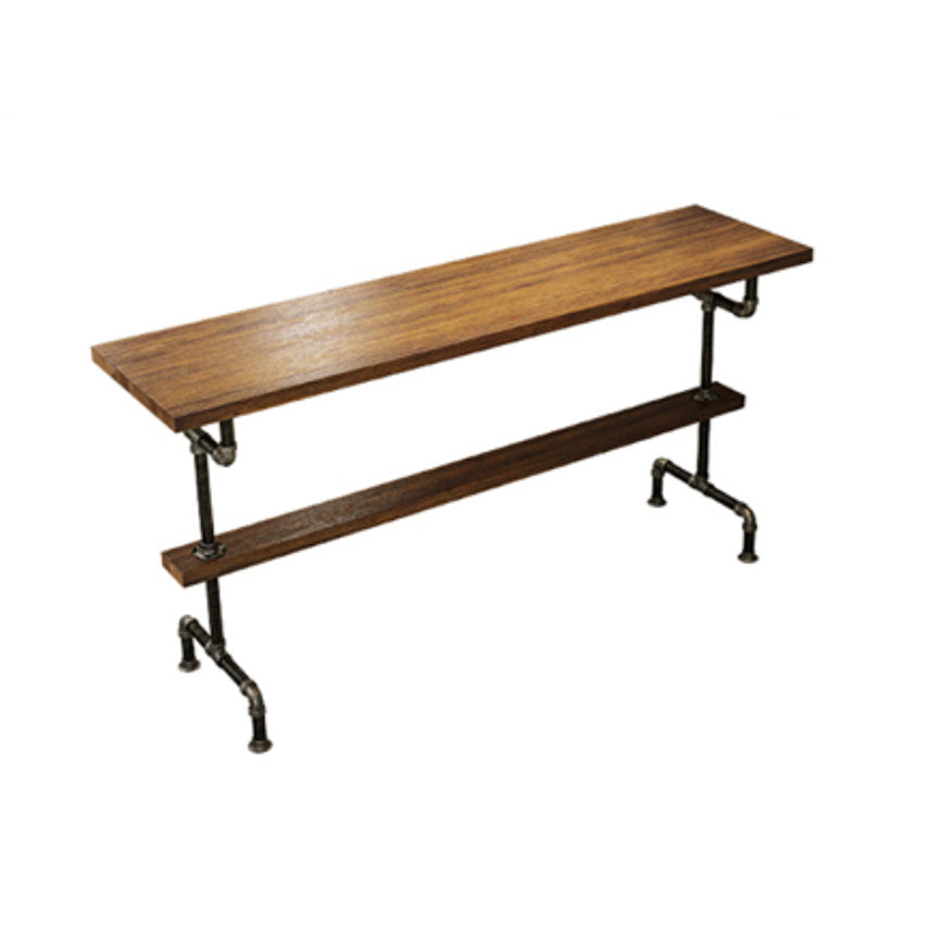 Solid Wood 1/2/4/7 Pieces Counter Height Set Rectangle Industrial Trestle Bar Table Set