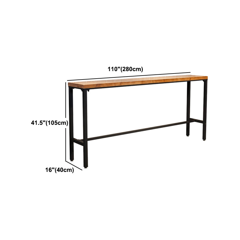 1/4/7 Pieces Modern Rectangular Bar Table Set Wooden Counter Table with High Stools
