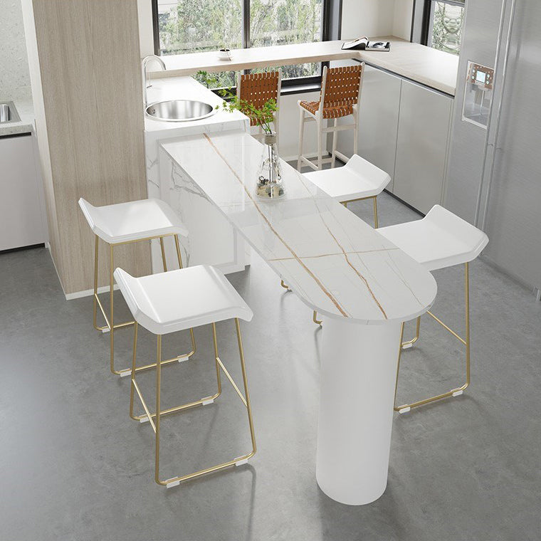 Contemporary 1/2/5 Pieces Sintered Stone Pub Table Set Fixed Table Counter Table