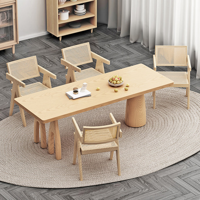 Modern 1/2/3/4/5 Pieces Rectangle Dining Set Solid Wood Dinette Table with Chairs