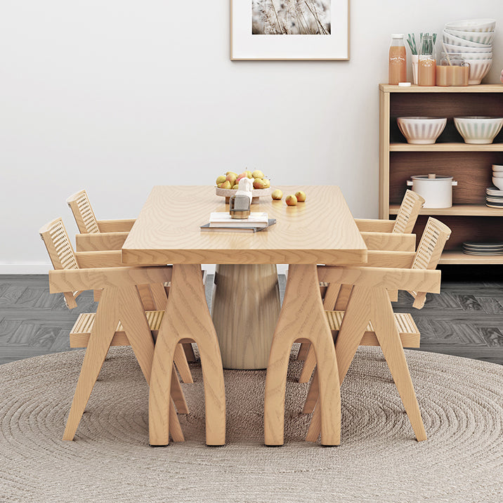 Modern 1/2/3/4/5 Pieces Rectangle Dining Set Solid Wood Dinette Table with Chairs