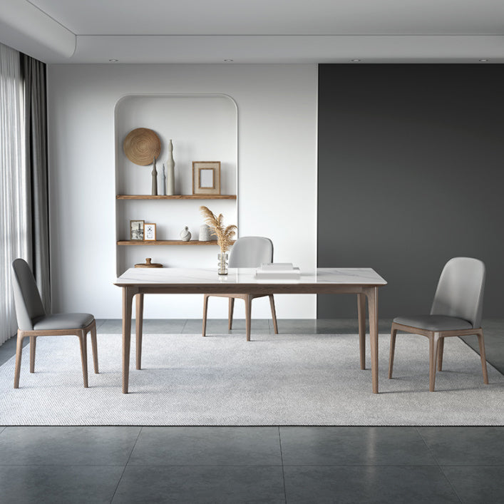 Modern Style Sintered Stone Dining Set Wood 1/2/3/4/5/7 Pieces Dining Set