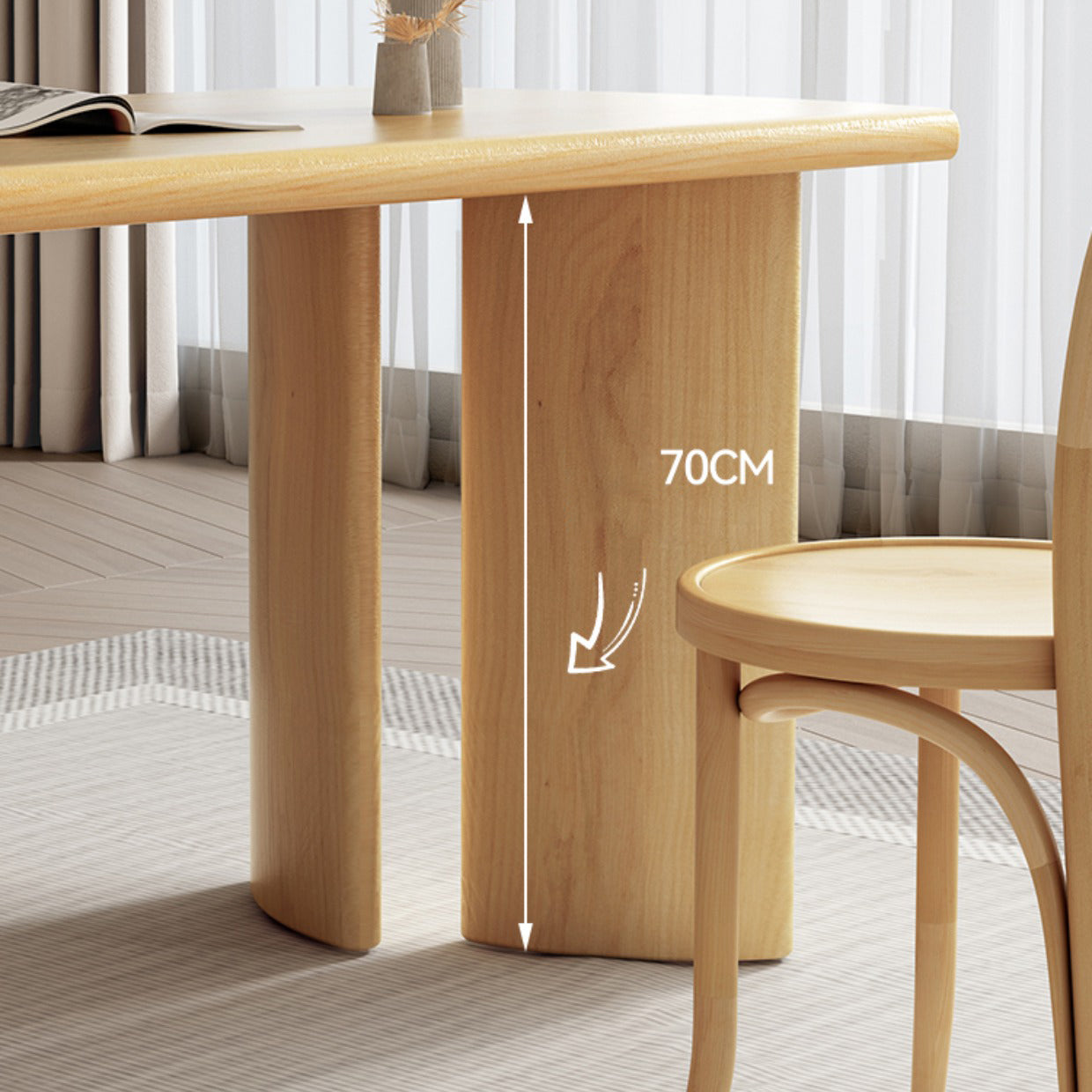 Modern 1/3/4/5/7 Pieces Rectangle Dining Set Solid Wood Dinette Table with Chairs