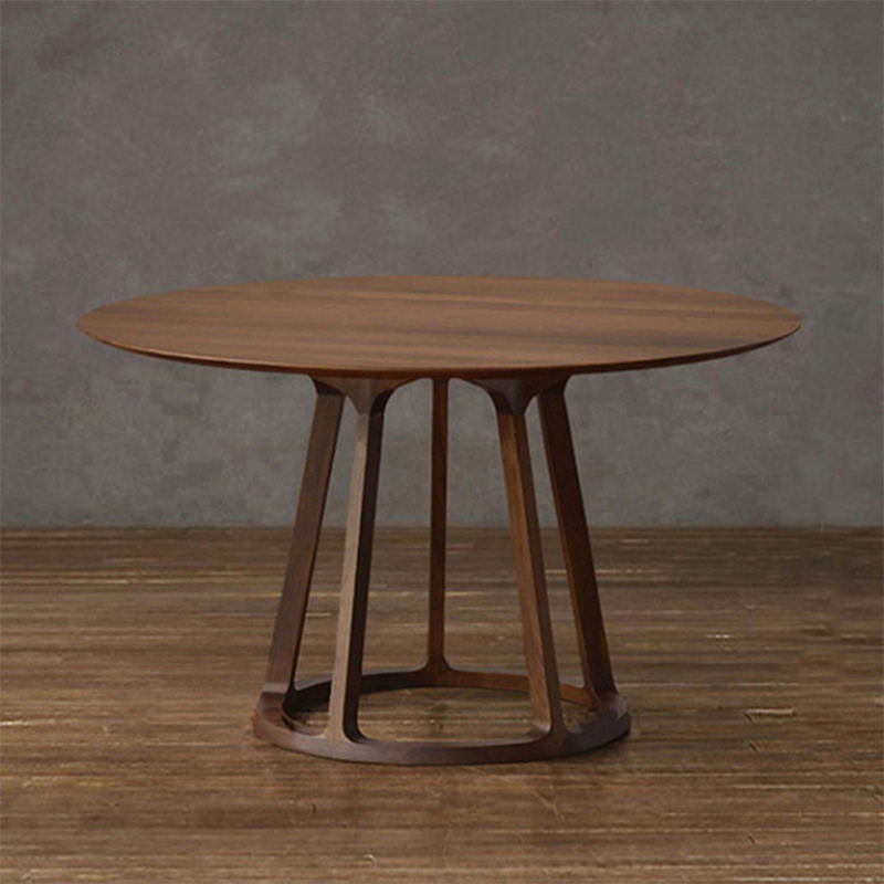Modern Round Dining Table 1/2/5 Pieces Solid Wood Dining Room Table with Chairs