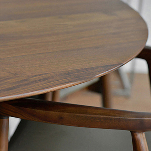 Modern Round Dining Table 1/2/5 Pieces Solid Wood Dining Room Table with Chairs