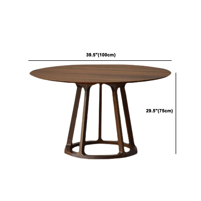 Modern Round Dining Table 1/2/5 Pieces Solid Wood Dining Room Table with Chairs