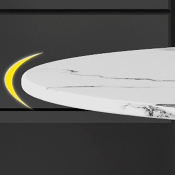 Glam Sintered Stone Dining Table Set Round 1/2/5 Pieces Dining Table Set for Home Use