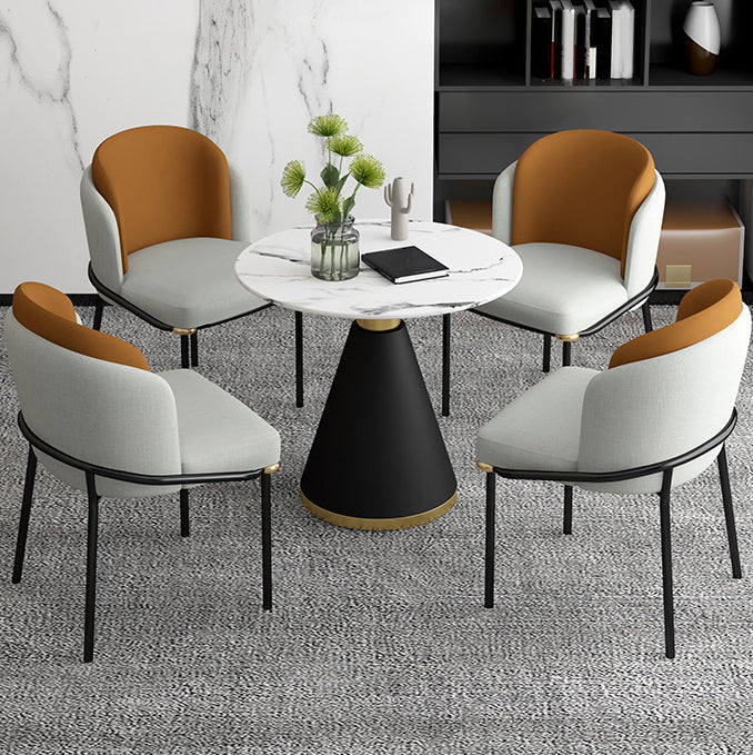 Glam Sintered Stone Dining Table Set Round 1/2/5 Pieces Dining Table Set for Home Use