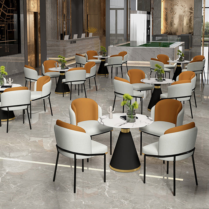 Glam Sintered Stone Dining Table Set Round 1/2/5 Pieces Dining Table Set for Home Use