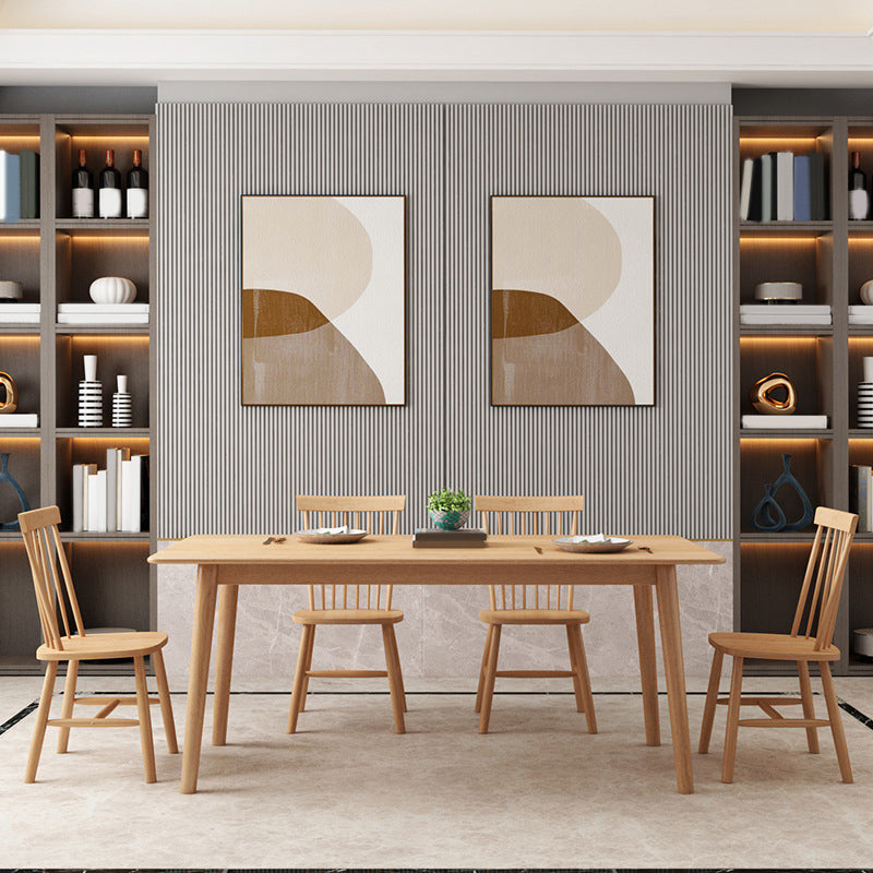 Traditional 1/2/5/7 Pieces Rectangle Dining Set Solid Wood Dining Room Table with Chairs