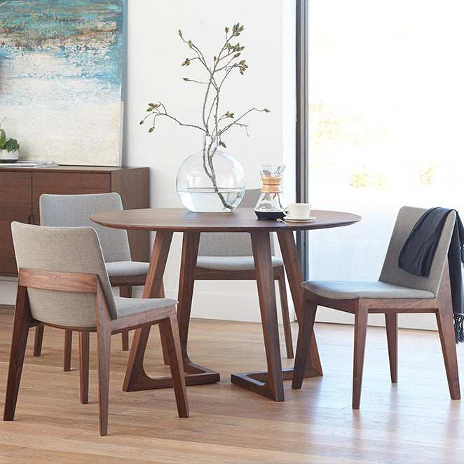 Modern 1/2/4/5 Pieces Round Dining Set Solid Wood Dinette Table with Wood Chairs