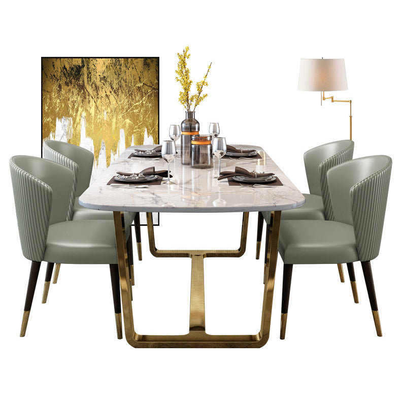 Contemporary Rectangle Table Set 1/4/5/7 Pieces Dining Set for Home