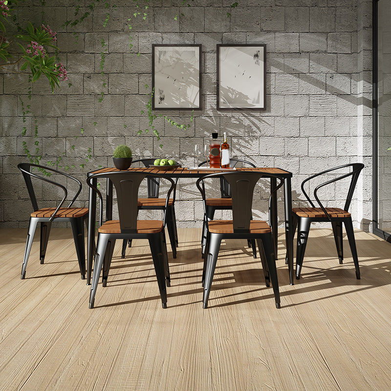 Rectangle Dining Table Set 1/2/7 Pcs Modern Dining Chairs with Metal Frame