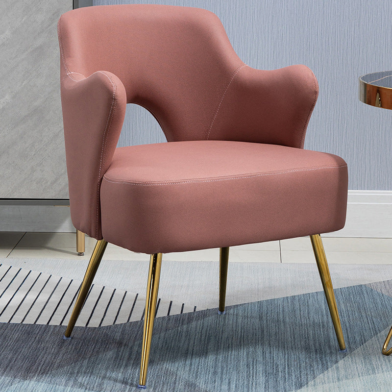 Nordic Fabric Arms Included with Goldtone Legs Fixed Back Accent Armchair