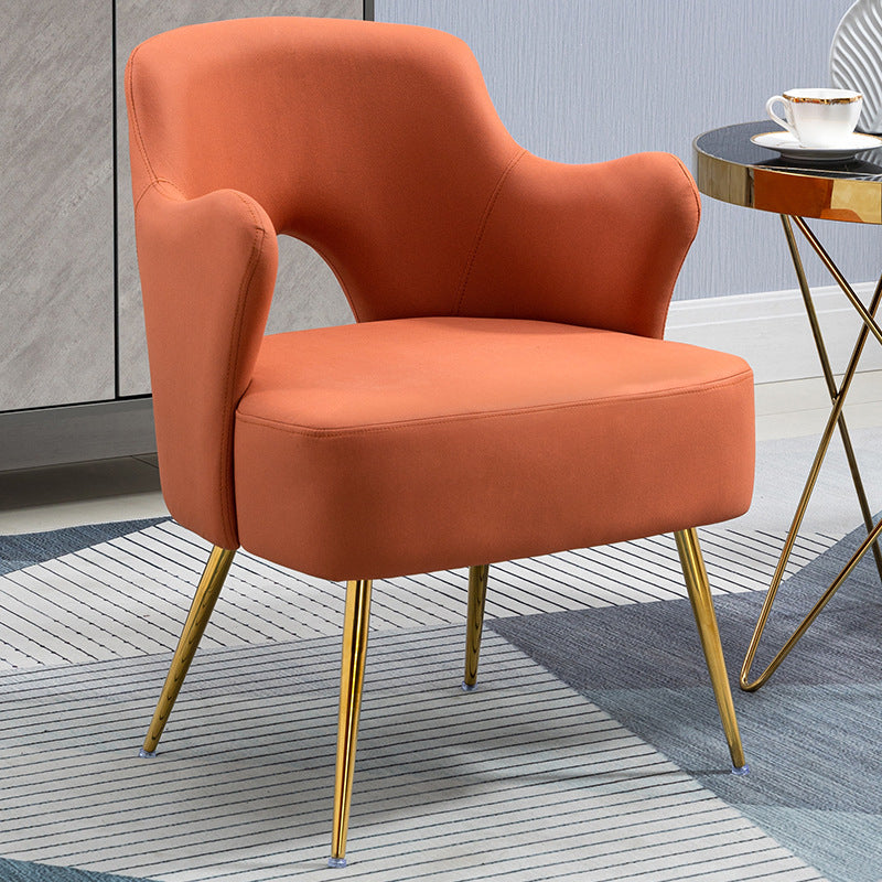 Nordic Fabric Arms Included with Goldtone Legs Fixed Back Accent Armchair
