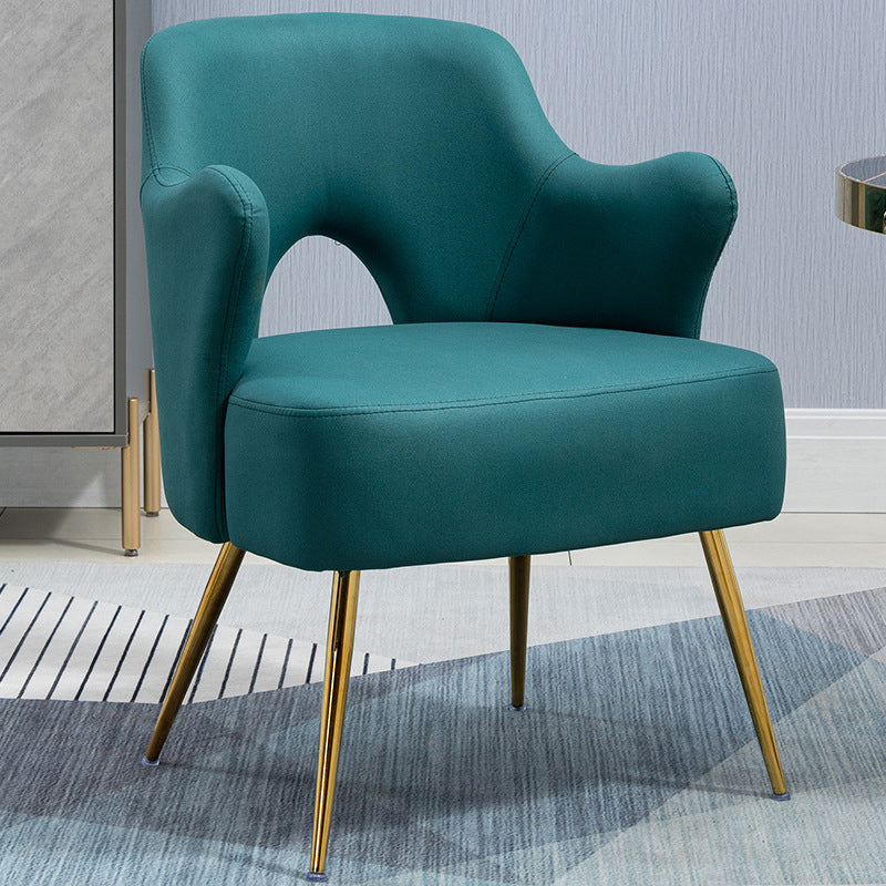Nordic Fabric Arms Included with Goldtone Legs Fixed Back Accent Armchair