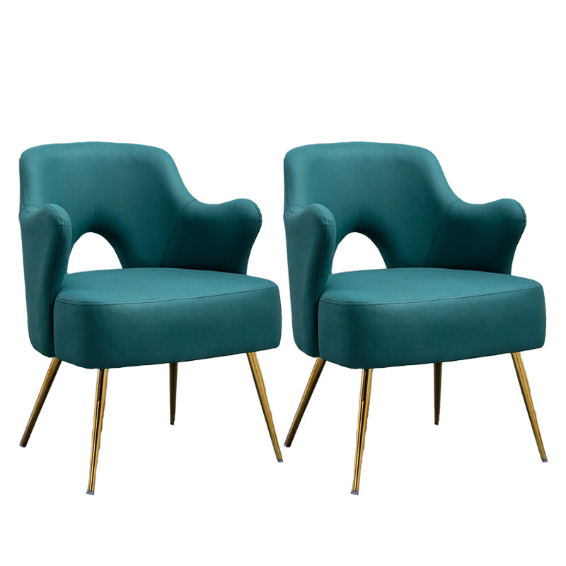 Nordic Fabric Arms Included with Goldtone Legs Fixed Back Accent Armchair